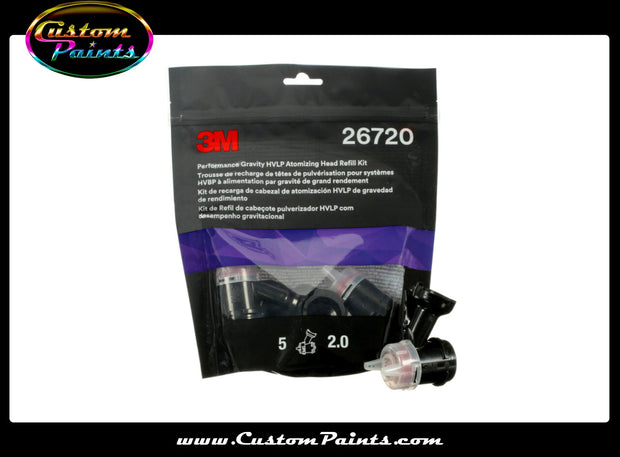 Brushes, Applicators & Guns: 3M 1.2mm/1.3MM 3M26712 Blue Atomizing Head For Gravity Gun 5pk
