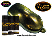 Fire Gold Sparkle Pearl Aerosol over Black Base