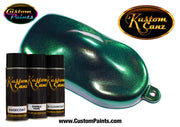 Green Sparkle Pearl Aerosol Over Black Base