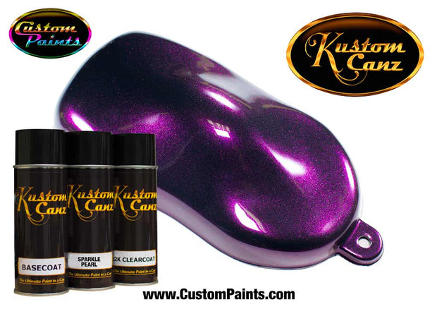 Purple Sparkle Pearl Aerosol Over Black Base